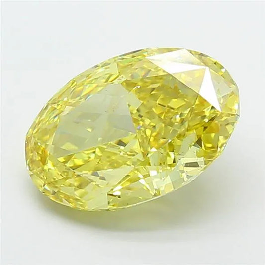5.02ct Oval Lab Grown Diamond (Colour Fancy Vivid Yellow, Clarity VS2, IGI Certified)