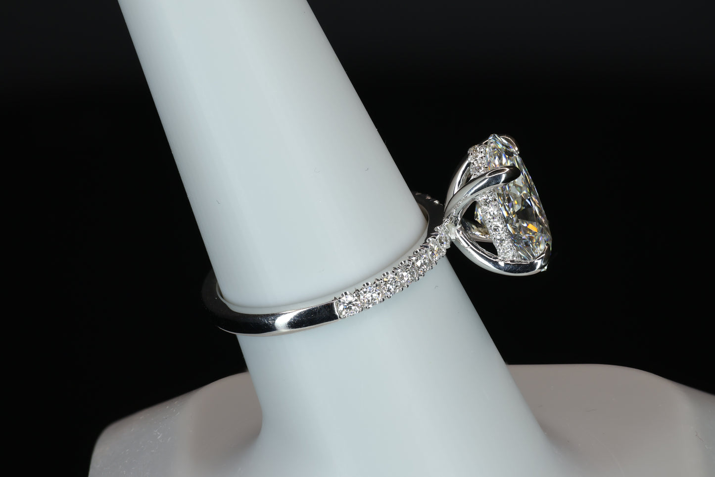 Ava Collection Pavé Engagement Ring – 14k White Gold – 3.05ct E VVS2