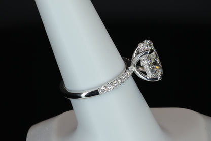 Ava Collection Pavé Engagement Ring – 14k White Gold – 3.05ct E VVS2