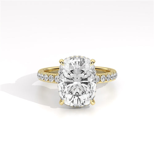 Ava Collection Pavé Engagement Ring – 14k Yellow Gold