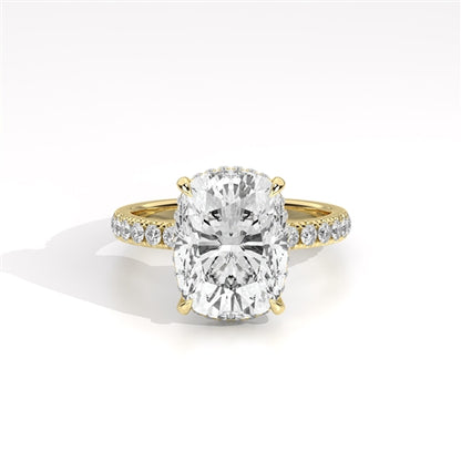 Ava Collection Pavé Engagement Ring – 14k Yellow Gold