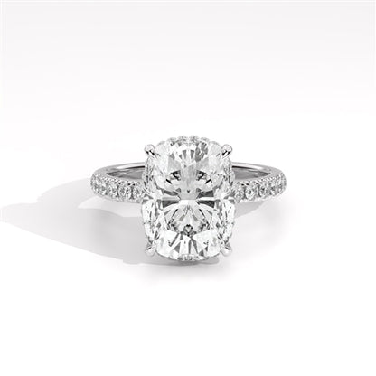 Ava Collection Pavé Engagement Ring – 14k White Gold