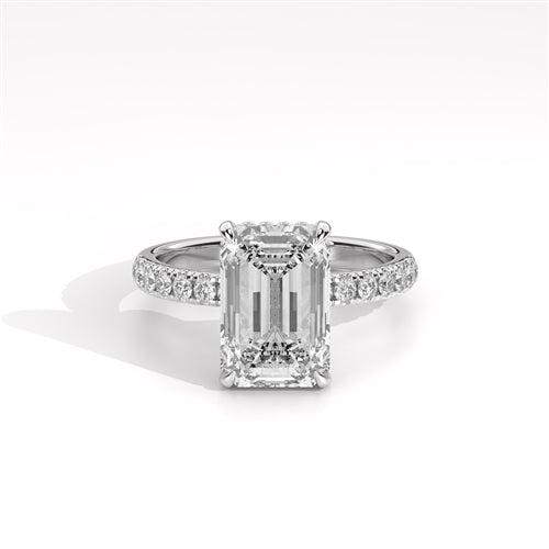 Ava Collection Pavé Engagement Ring – 14k White Gold