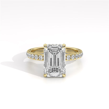 Ava Collection Pavé Engagement Ring – 14k Yellow Gold