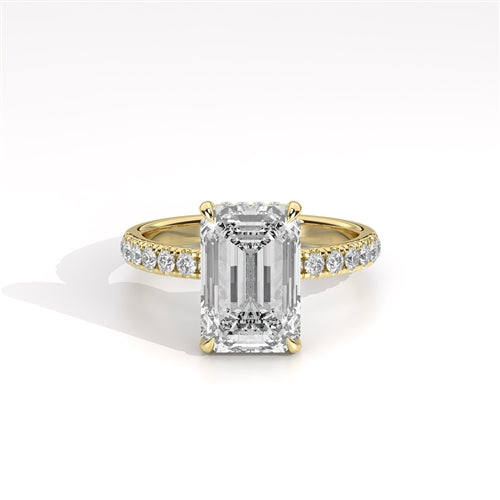 Ava Collection Pavé Engagement Ring – 14k Yellow Gold