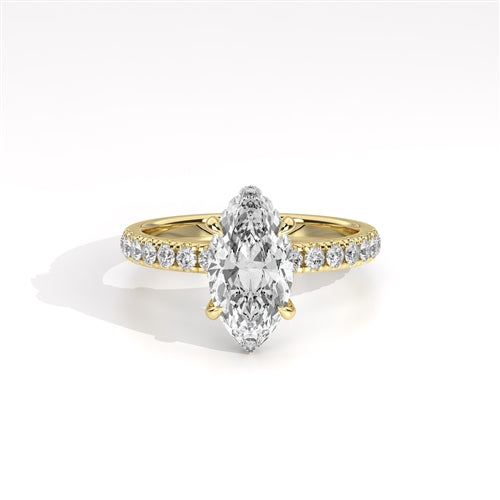 Ava Collection Pavé Engagement Ring – 14k Yellow Gold