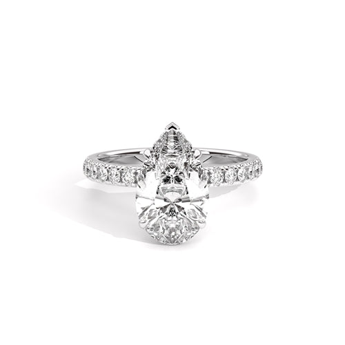 Ava Collection Pavé Engagement Ring – 14k White Gold