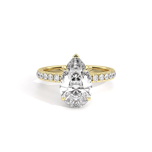 Ava Collection Pavé Engagement Ring – 14k Yellow Gold