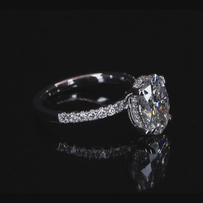 Ava Collection Pavé Engagement Ring – 14k Yellow Gold
