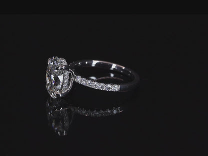 Ava Collection Pavé Engagement Ring – 14k White Gold – 3.05ct E VVS2