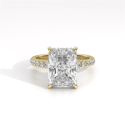 Ava Collection Pavé Engagement Ring – 14k Yellow Gold