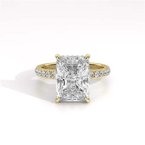 Ava Collection Pavé Engagement Ring – 14k Yellow Gold