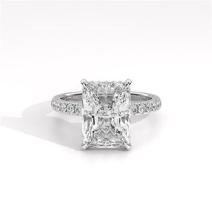 Ava Collection Pavé Engagement Ring – 14k White Gold