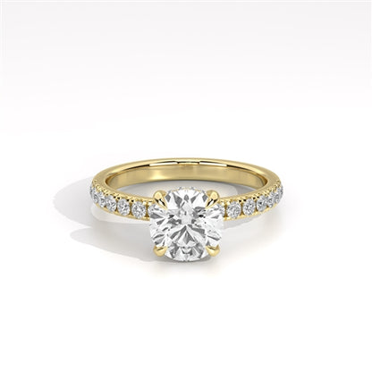 Ava Collection Pavé Engagement Ring – 14k Yellow Gold